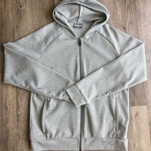 32 Degrees Gray Zip-Up Sweater with Hood